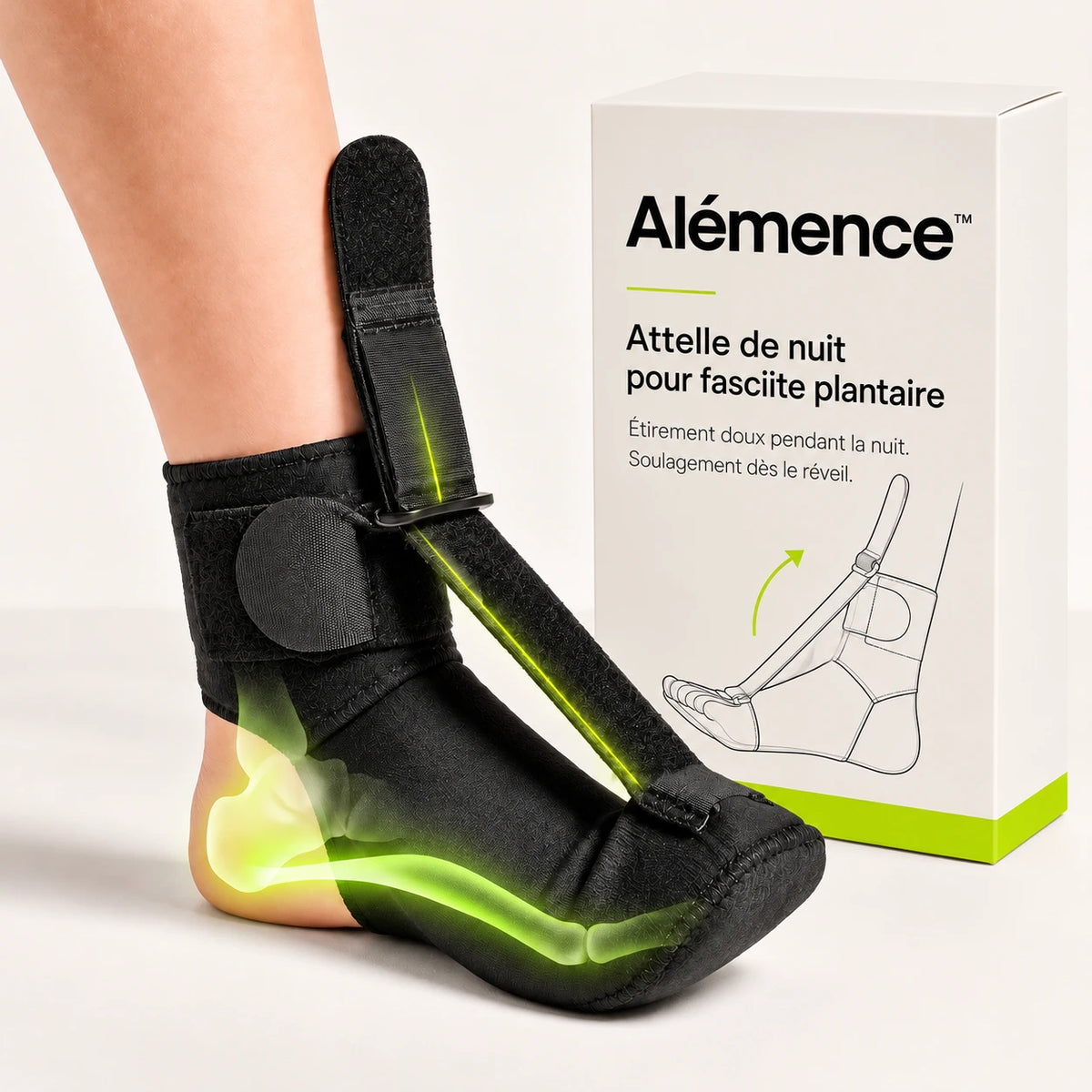 Attelle de nuit Alémence™ — Soulagement de la fasciite plantaire