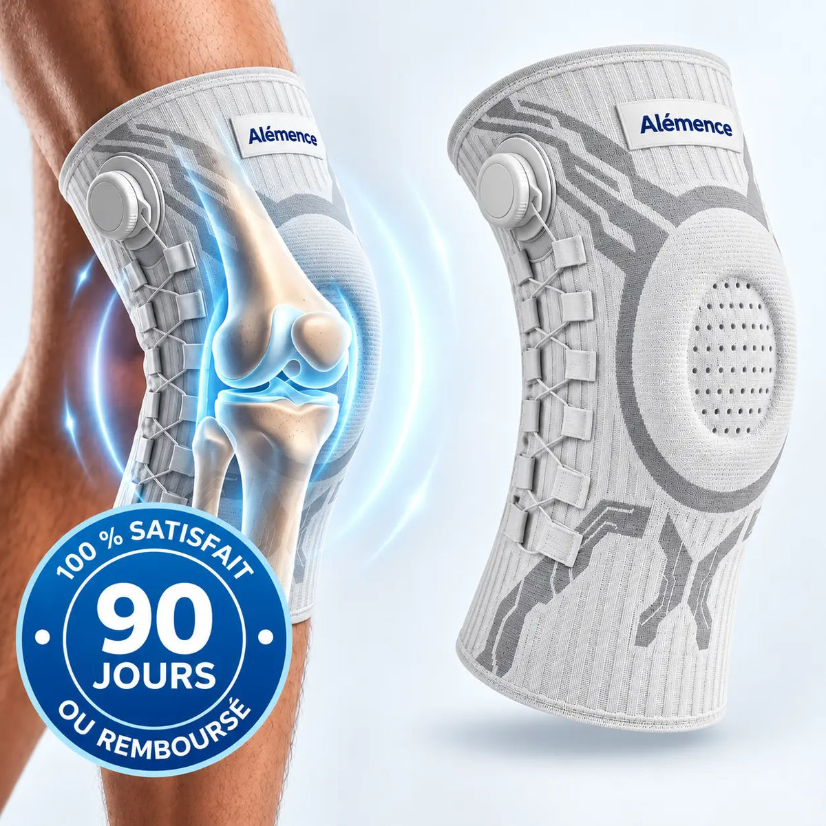 Alémence Flexia™ — Genouillère à compression réglable