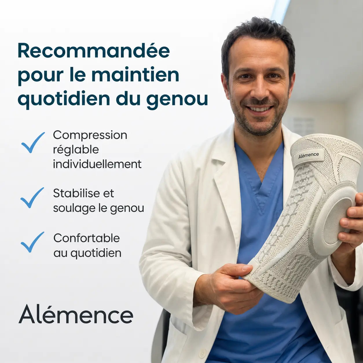 Genouillère à compression réglable